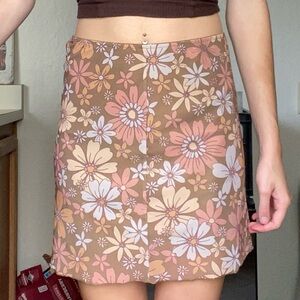 Medium length, floral skirt
